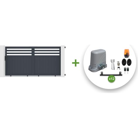 Pack portón eléctrico corredero 3m NEVIS 300 x 160 cm + motor TANKER C600 (1/5)