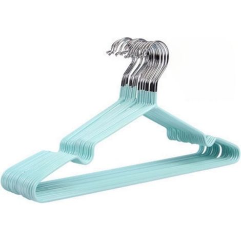 Cintres à vêtements antidérapants, gain de place, robustes, pour vêtements secs et humides, épais, pour la maison et les dortoirs (vert). (1/5)