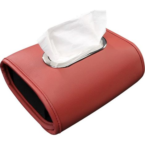 Soporte para toallas de papel en el reposacabezas del coche - Soporte para toallas de papel en el asiento trasero del coche - Soporte para toallas de papel para coche (Rojo)