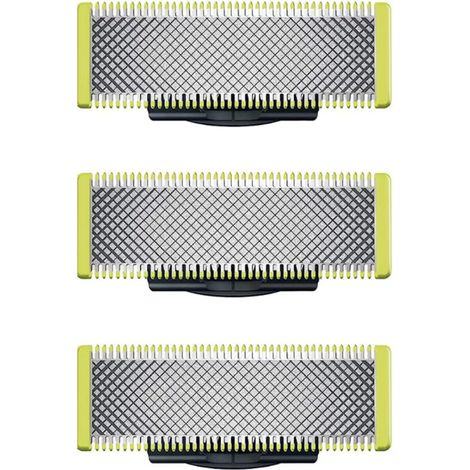 Pour Philips OneBlade - Lames de rechange pour rasoir/tondeuse électrique OneBlade, acier inoxydable massif, coupe, style et rasage, lot de 3