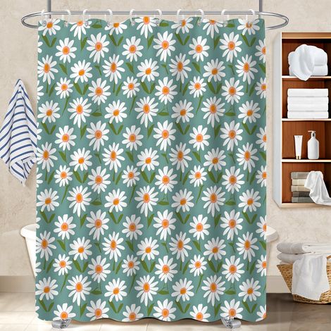 Rideau de bain imprimé polyester 180x180 avec 12 œillets rideau imperméable pour famille nombreuse (1/5)