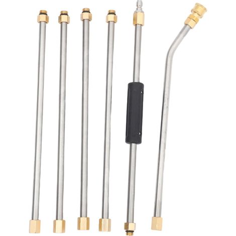 Lot de 6 Rallonges Inoxydables pour Nettoyeur Haute Pression 38 Cm Réglables pour Lavage Voiture et Nettoyage Extérieur Haute Pression 4000 Psi Usage Jardin et Maison (1/5)