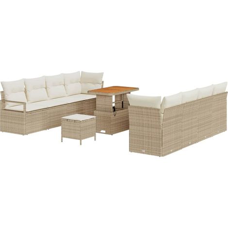 Maison Exclusive - Garten-Sofa-Set mit Kissen Beige und Creme 90