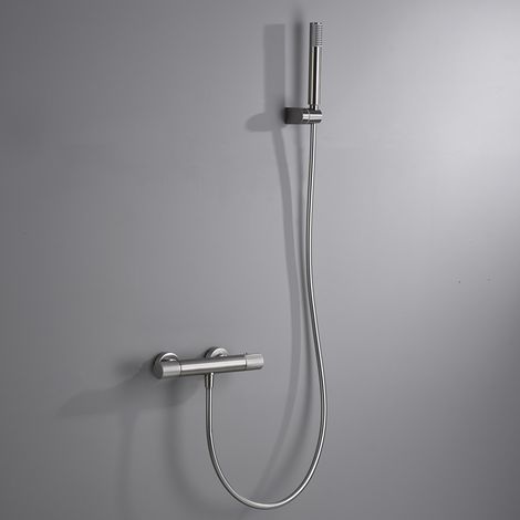 Imex -  Grifo Ducha y Bañera Termostatico Níquel Serie Line