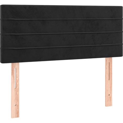 Testiera letto accessorio arredo camera da letto 90 x 5 x 78/88 cm tessuto velluto nero TDL0202071