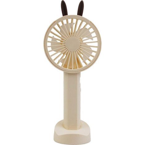 Ventilateur de bureau rechargeable à main avec socle, motif dessin animé, cadeau idéal pour la fête des enseignants (1/4)
