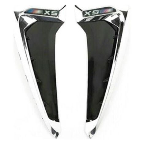 2 pièces Garniture de couvercle de ventilation latérale pour BMW X5 F15 2014-2018 Chrome ABS Marqueur Fender (1/4)