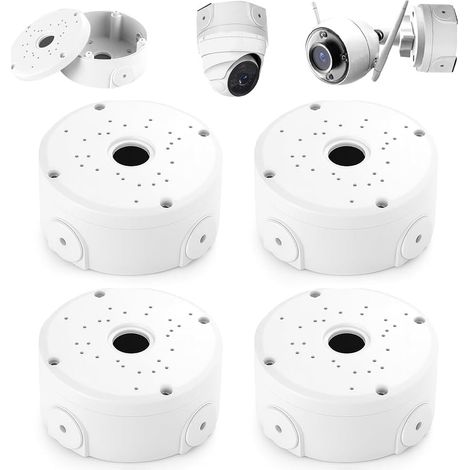 4 Pièce Support Universel de Boîte de Jonction de Caméra de Sécurité, Caméra Extérieure Boîte de Jonction, Étanche, Câble Caché, Compatible avec Les Caméras Dôme, pour Caméra de Sécurité Extérieure (1/5)