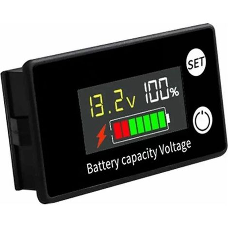 DC battery voltmeter (8–100 V), capacity indicator, power meter for 12 V, 24 V and 48 V lithium-ion lead-acid batteries, LCD display 6133A, 1 piece