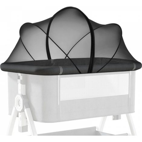 Moustiquaire pour berceau, anti-insectes, punaises de lit et chats, fermeture éclair à double sens, noir (1/5)