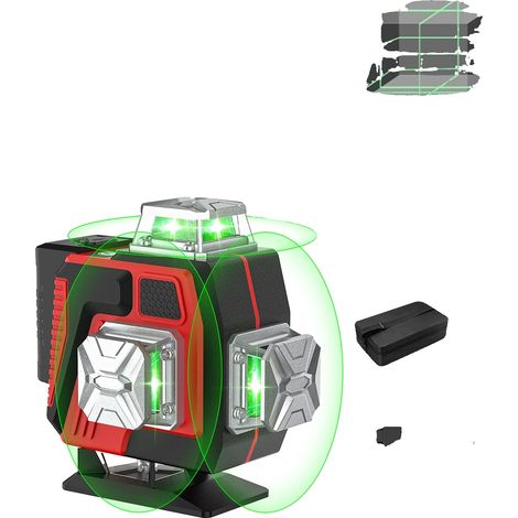 Nivel láser, cobertura de 360 grados, alta precisión, bolsa de lona con trípode, 16 líneas. (1/2)
