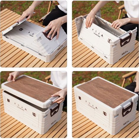 Faltbare Campingbox mit Deckel - 2-in-1-Aufbewahrungslösung (1/5)