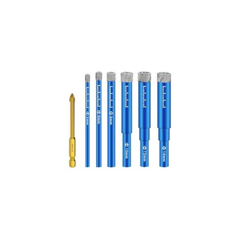 7 Pièces Foret Diamant Carrelage,Foret Diamant Gres Cerame avec 5/6/8/10/12/14 mm,Forets Metaux pour 6mm, Meche Perceuse Metal, pour Porcelaine,Céramique, Granit,Carrelage