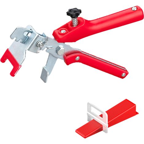 Kit Nivellement Carrelage avec 1 Pince, 2mm 400 Pièces Clips, 200 Cales Réutilisables, Système Croisillon Joint Carrelage Autonivelant, Outillage Niveleur Carrelage pour Bricolage et Professionnels (1/5)