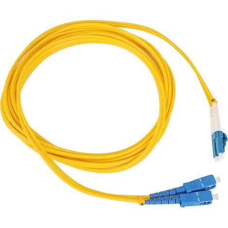 Cordon de brassage à fibre optique SC-LC de 3 m (9,8 pi), câble de raccordement monomode en PVC pour réseau