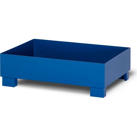 RR Industrietechnik Auffangwanne aus Stahl für 2x 200 Liter Fass ohne Gitterrost RAL 5010 enzianblau
