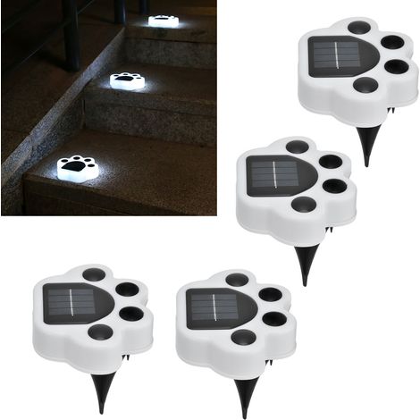 Set mit 4 klauenförmigen Solarleuchten für Rasen, Garten oder Hof, bärenpfotenförmige Solar-Bodenleuchten, LED-Einbauleuchten für den Außenbereich, Landschaftsbeleuchtung, verkauft im 4er-Set (weißes (1/5)