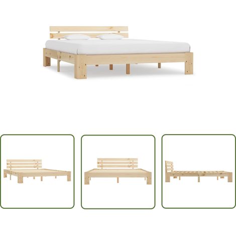 INLIFE Cadre de lit Bois de pin massif 180 x 200 cm (1/5)