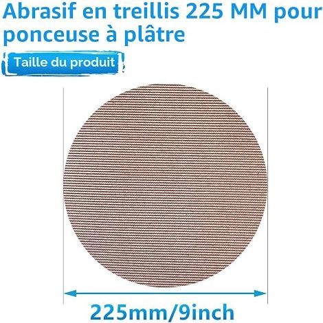 Disque Abrasif 225mm Maille Grain 120 Ponceuse Girafe Ponceuse Murale Ponceuse Plâtre Téléscopique (1/4)