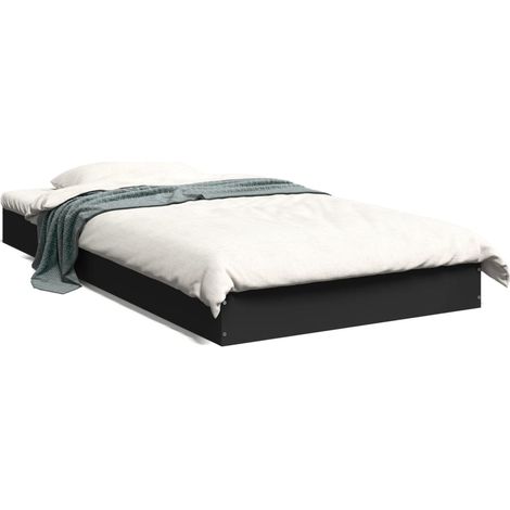 Maison Exclusive - Bettgestell Schwarz 100x200 cm Holzwerkstoff (1/5)