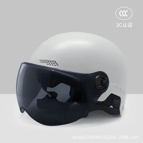 Casque de moto demi-masque vintage de style allemand avec visière, homologué adapté aux voyages et à la randonnée, tailles 55-70 cm (1/3)