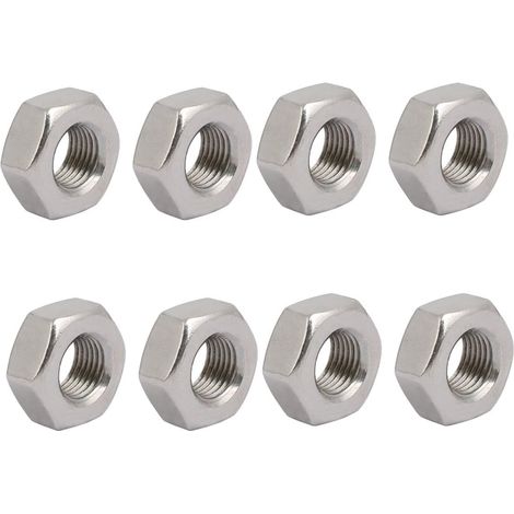 8pcs Écrou Hexagonal Filetage M10 x 1 en Acier Inoxydable 304 (1/3)