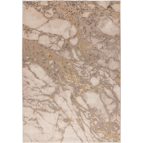Tapis intérieur effet marbre gris et or dense robuste - 230 x 160 cm (1/5)