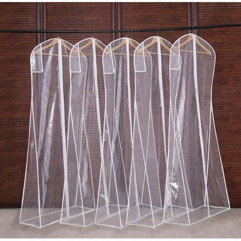 5pcstransparentHousse anti poussière pour robes de mariée 180 x 70 x 30 cm (1/4)