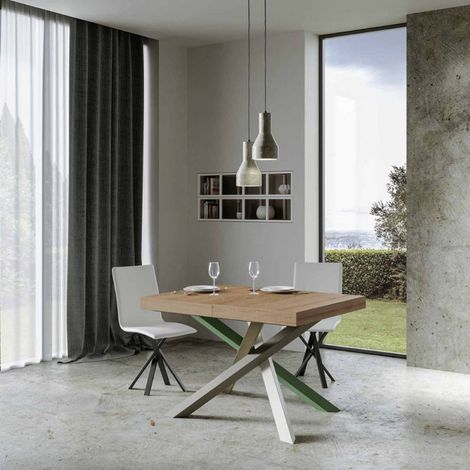 Tavolo allungabile 130/390x90 cm Volantis quercia natura gambe multicolore 4/A