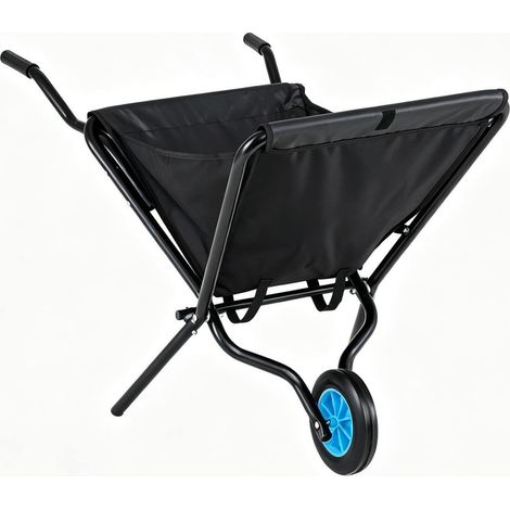 Brouette de jardin avec roue, brouette pliable avec poignée antidérapante, capacité de charge jusqu'à 40 kg - noir