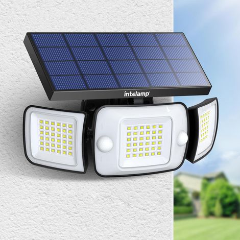 Lampe Solaire Exterieur with Double Capteur  Lumière Solaire Extérieure avec Détecteur de Mouvement,IP65 Eclairage Exerieur Solaire for Jardin, Garage (1/5)