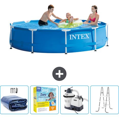 Piscine Intex Cadre Rond - 305 x 76 cm - Bleue - Incluse Accessoire CB71 (1/5)