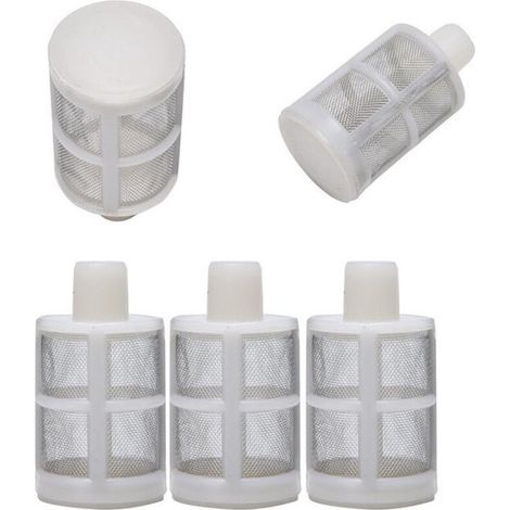 Tête de filtre à siphon flexible de 10 mm Tête de filtre en maille d'acier inoxydable 304 Kit de 5 accessoires de filtration anti-colmatage pour tuyau d'arrivée d'eau (1/4)