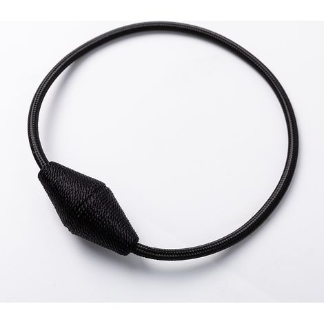 Lntyq 2er-Pack handgefertigte magnetische Vorhang-Raffhalter, praktische dekorative Vorhanghalter aus geflochtenem Seil für Fenstervorhänge im Homeoffice (schwarz) (1/5)