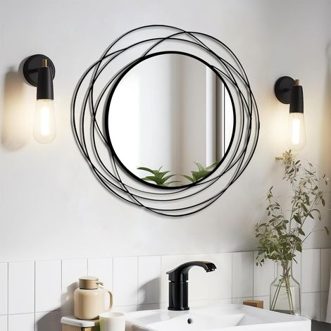 Miroir Mural Rond décoratif pour entrée, Salle de Bain, Salon (1/5)
