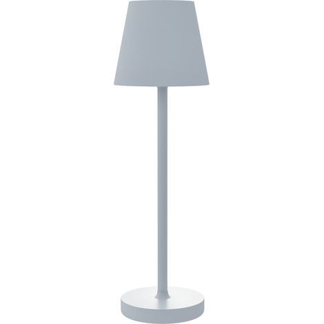 Lámpara de noche LED inalámbrica, lámpara de mesa recargable por USB-C, 3 colores, Ø 11,2 x 36,5 cm, gris (1/5)