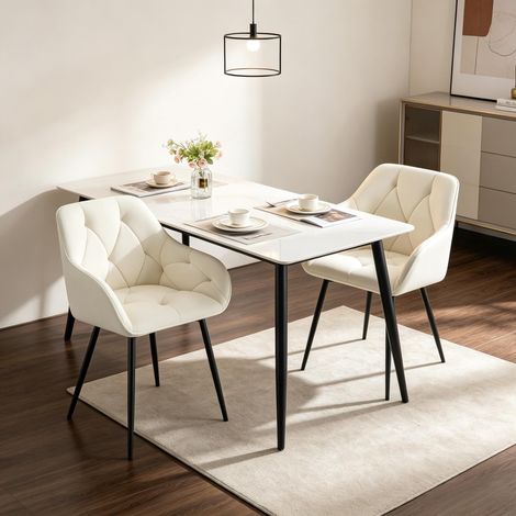 Sillas de comedor versátiles, conjunto de sillas modernas con respaldo ergonómico, sillas tapizadas cómodas (solo con 2 sillas de comedor) (1/5)