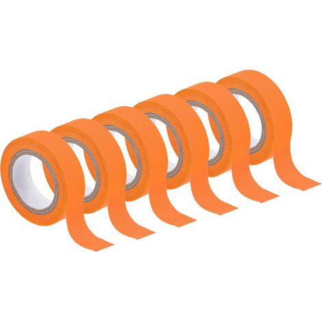 sourcing map Lot de 6 rouleaux ruban adhésif fluorescent néon, 1,5 cm x 5 m, pour décoration fêtes (1/5)