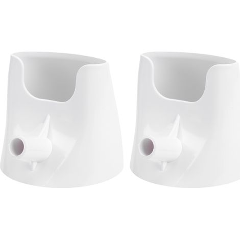 Imbuto per farina adatto all'impastatrice planetaria Artisan Ksm150 con testa inclinabile, in plastica, con attacco per versare facilmente, colore bianco, confezione da 2 pezzi. (1/5)