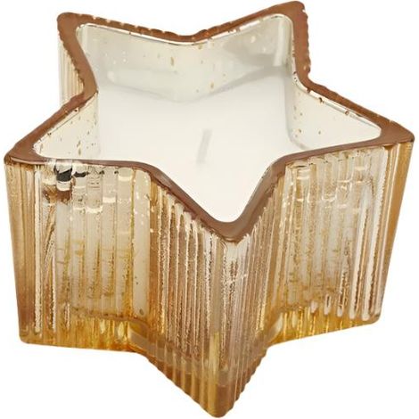Candela a forma di stella di h 6.5 cm per decorazioni natalizie -Oro