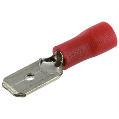 Fiche mâle pré-isolée bleu section 1,5 à 2,5mm² Ø6,35mm ext. vendu par 10
