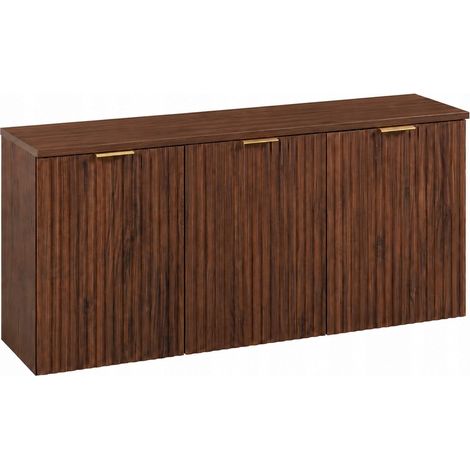 Ensemble de meubles bas FLOW noyer foncé 120 cm 3 portes avec plan (1/5)