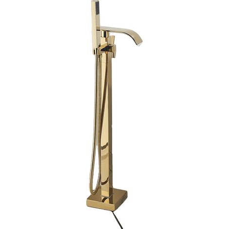 Robinet de douche de baignoire, monté au sol, à double poignée, Or B (1/2)