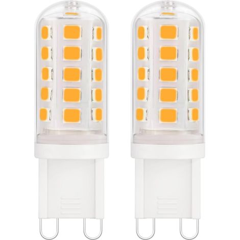G9-LED-Lampe, Warmweiß 2700 K, 350 Lumen, G9-Lampe 2,5 W, entspricht 30–35 W Halogenlampe, kein Flackern, G9-LED-Lampen, 360 ° Abstrahlwinkel, nicht dimmbar, G9, 2 Stück (1/5)