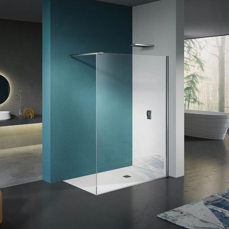 GRAND VERRE Paroi de douche en verre Extra-clair purifié 70x200 avec profilé mural en inox et barre extensible 73-120 cm (1/5)