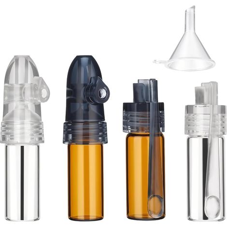 4 Pièces Sniffer Doseur, Spice Bottles, Pot Epices Verre (1/5)