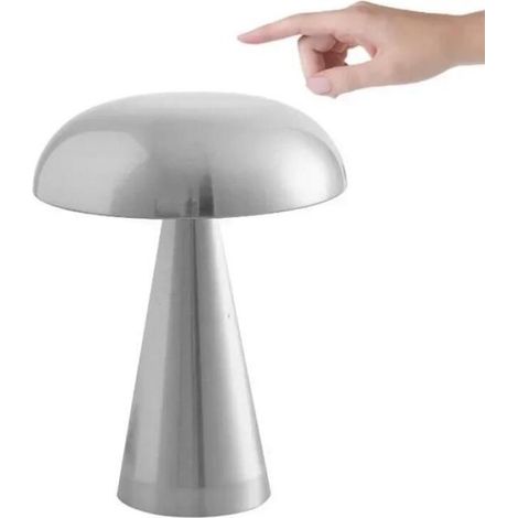 LAMPE A POSER-Veilleuse LED rétro avec capteur tactile,lampes de lecture plus lentes pour chambre à coucher, restaurant,argent (1/4)