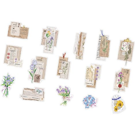 Lot de 30 autocollants fleurs rétro pour scrapbooking, adhésifs décoratifs pour journal, planificateur, carnet, bricolage et création artistique (1/5)