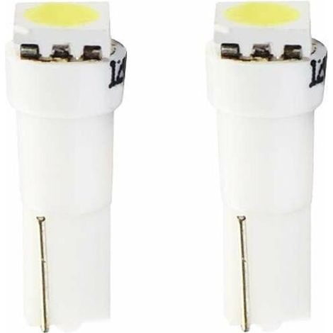 2x ampoule LED blanc 12V T5 W2,1x4,6D 0,24W 1x SMD 5050 voiture remorque moto camion