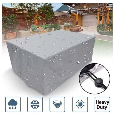 Housse de protection rectangulaire pour meubles de jardin, en polyester, imperméable, anti-poussière, anti-UV, pour chaise ou table de jardin (dimensions : 180x150x80cm) (1/4)